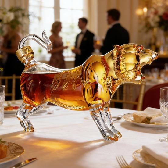 Хрустальный декантер для виски Tiger Термостойкий Ручной работы Ликер 500/1000 мл Декантер Уникальный декантер для алкоголя Подарок для вина Виски Рома