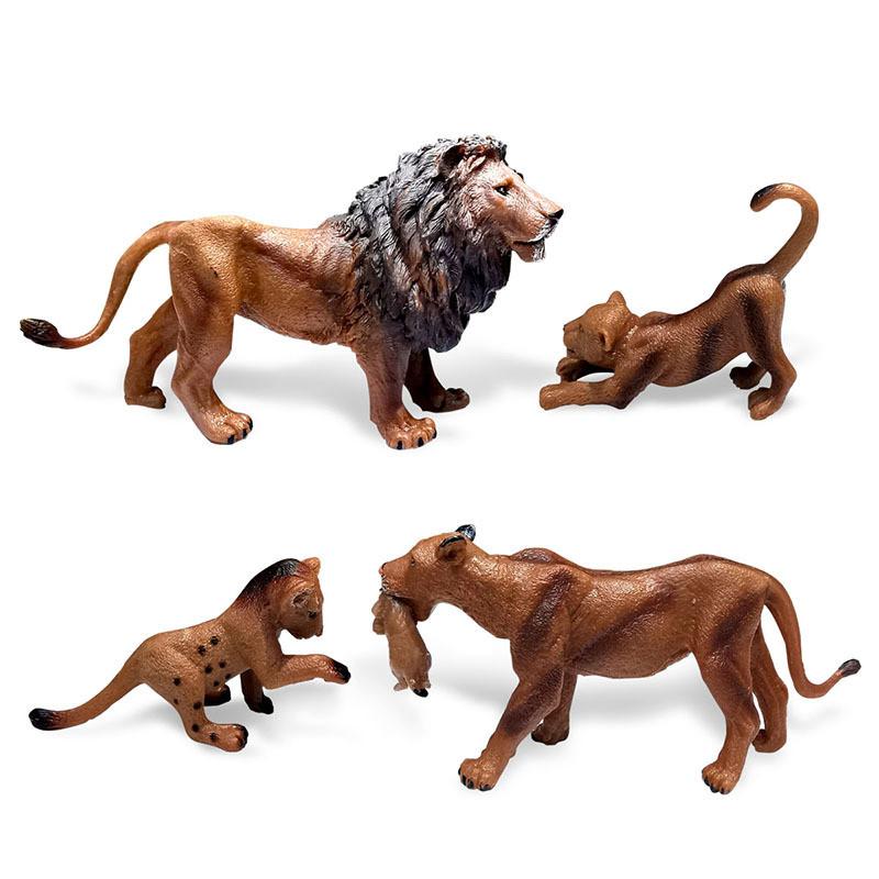 Animal Kingdom Pvc Lion Family Statues With Durable Material For Collectors Display Or Gift