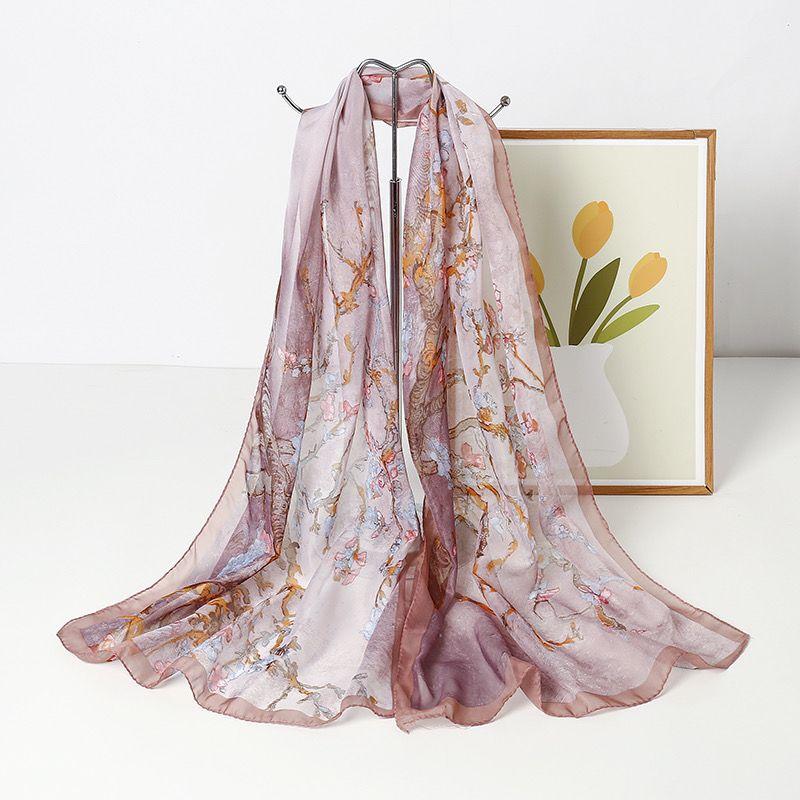Новые печатные шарфы для женщин, шифоновые шарфы для лета, защита от солнца, осенние и зимние декоративные шарфы