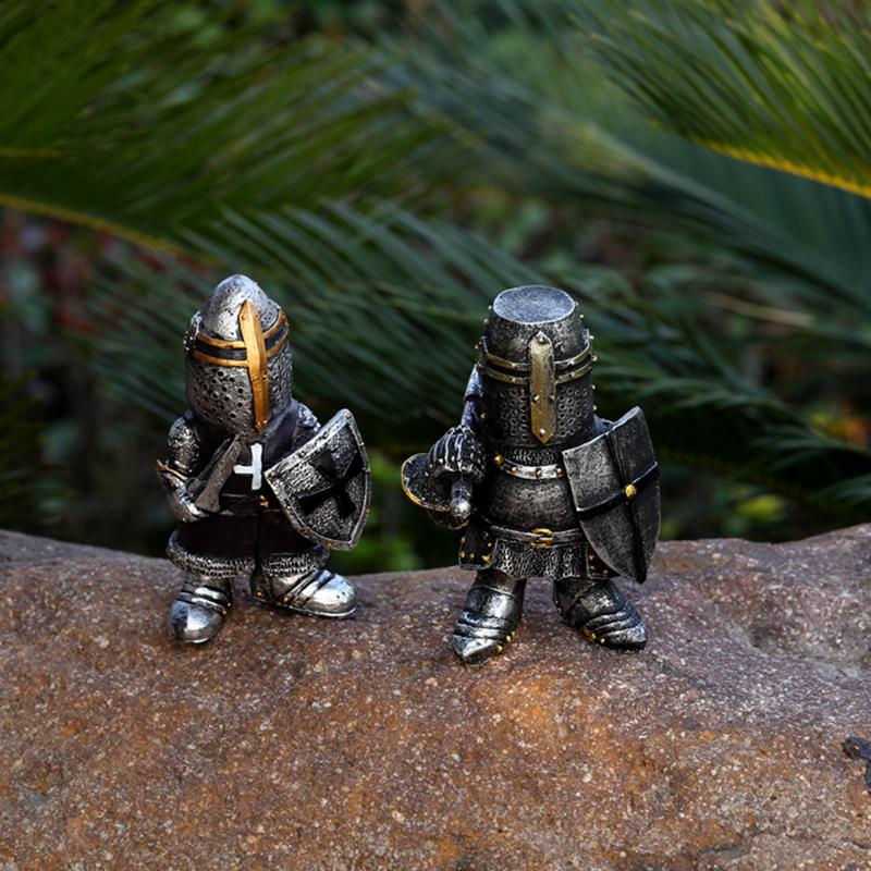 Гном орнамент статуя украшение для двора сад гоблин солдат рыцарь стража статуэтка доспехи миниатюрная скульптура украшение