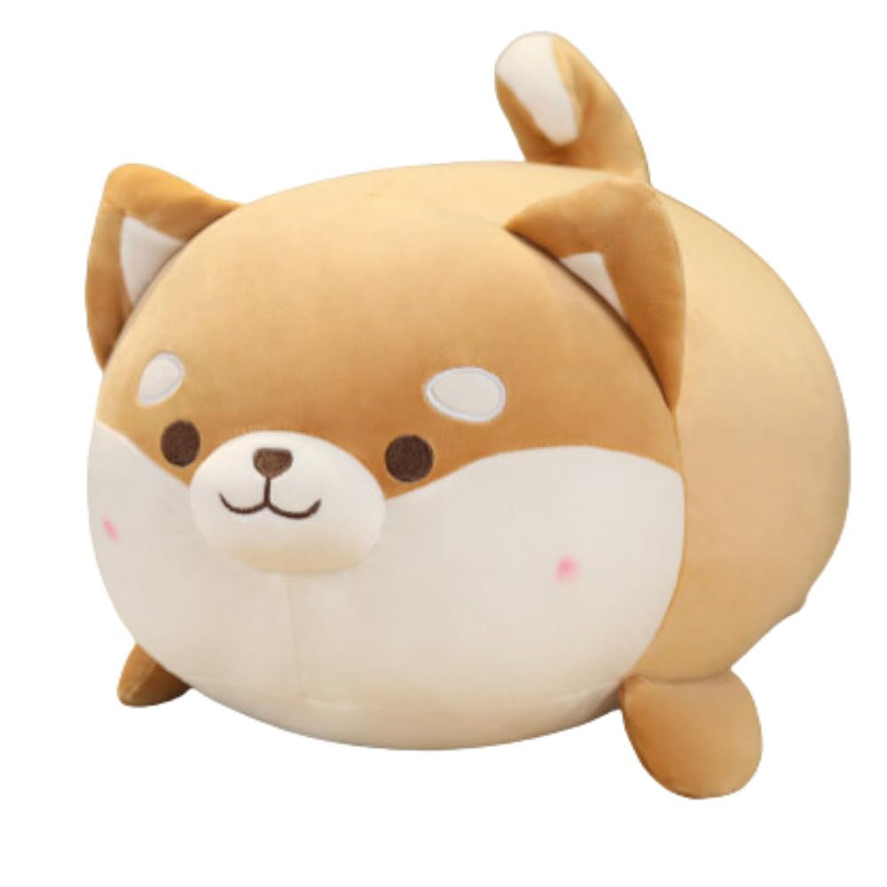 ORIJIRI Shiba Inu Stuffed Animal, Cute, Huggable Pillow, Cushion, Dog, Soft Stuffed Animal, Round, Fluffy, 35cm
