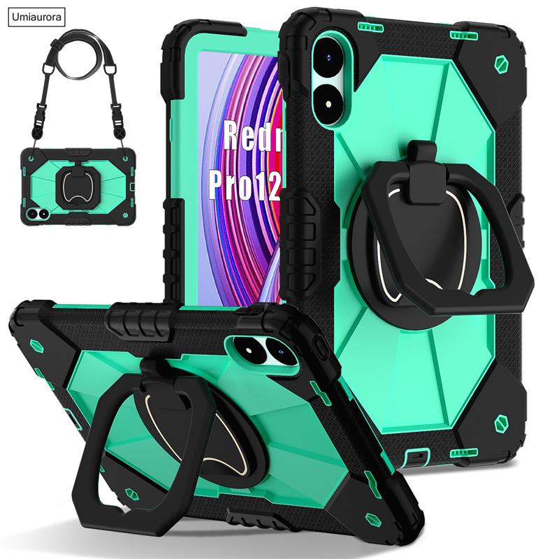 For Xiaomi Redmi Pad2 11" SE 8.7 Pro 12.1" POCO Pad 12.1 Inch Shockproof PC Rugged Tablet Case Pull Ring Stand Strap Cover Funda