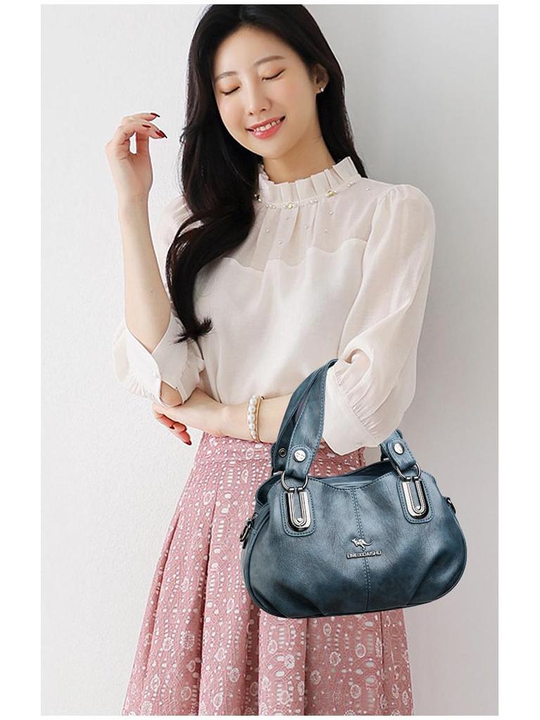 Вместительная многосекционная наплечная сумка-тоут - Европейский и американский стиль для женщин среднего возраста