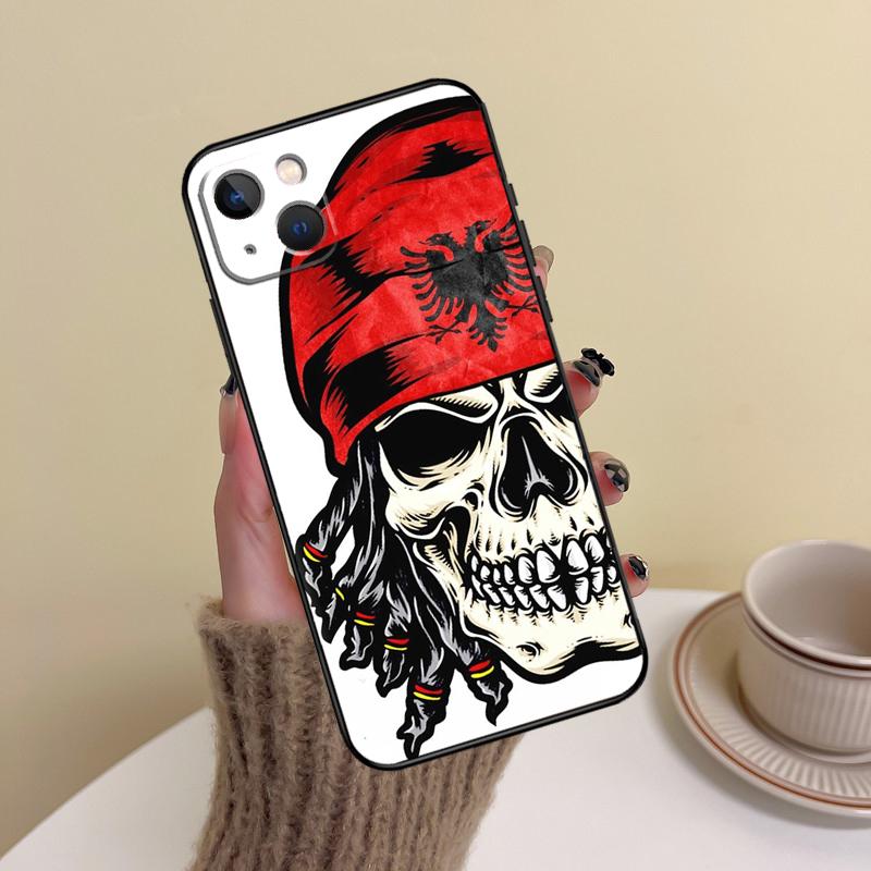 Чехол для телефона с флагом Албании для iPhone 16 Pro Max 14 13 12 11 15 17 Pro Max mini Plus 16e 17 Air Cover Funda