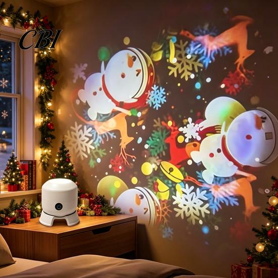 Christmas Night Light Projector Projection Light, 16 Patterns, 360 Degree Rotating LED Holiday Lamp Ceiling with Remote, Adjustable Focus Ambient for