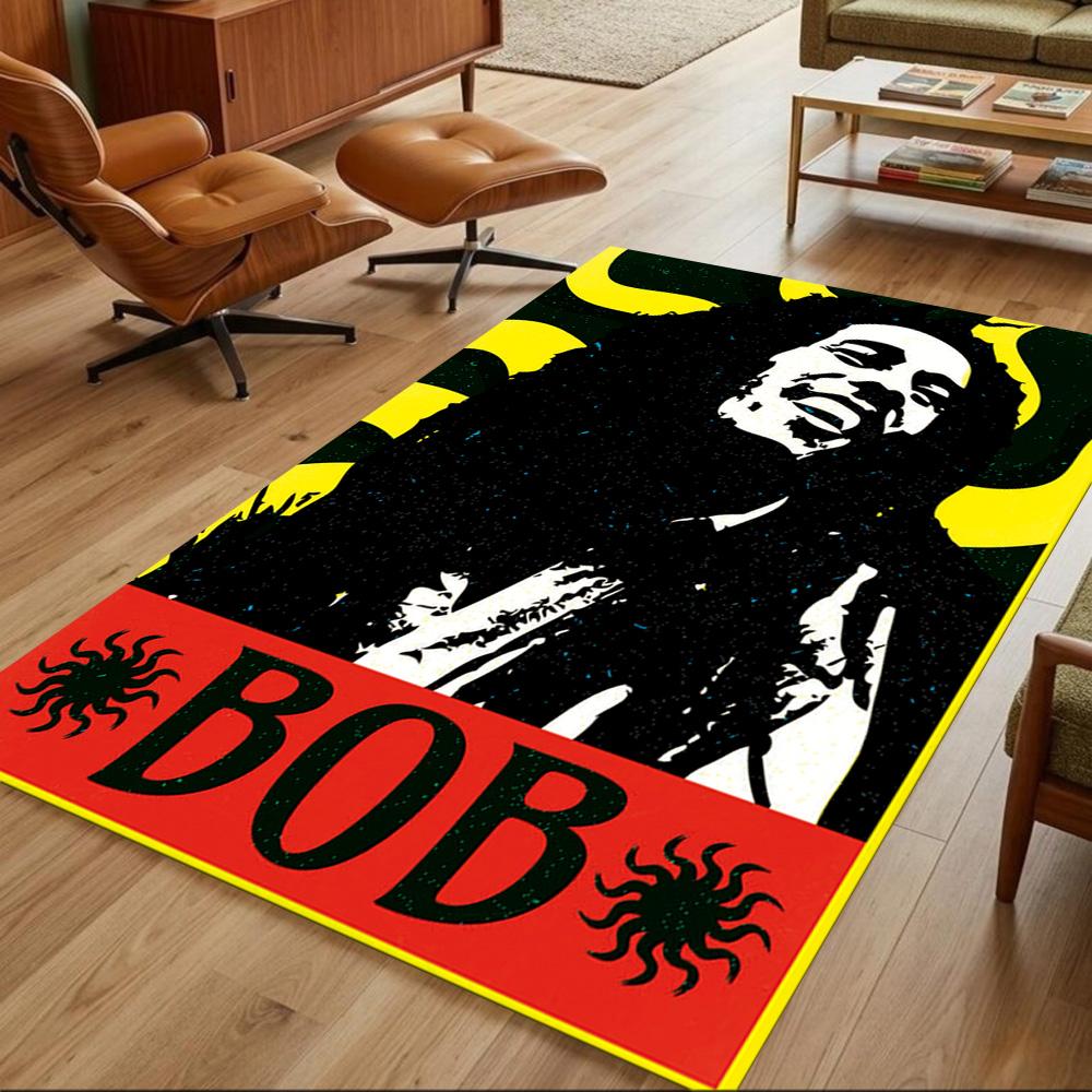 Bob Marley Floor Rug Office Rug Design for Playrooms Entryway Balcony Foyer Anti-slip Rug Office home decor Perfect Birthday/Christmas Gift Idea
