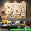 2D Flat Backdrop1pc Gold Floral White Floral Backdrop Banner Polyester Wall Decor For Living Room Bedroom Office Outdoor Decor Party