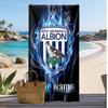 West Bromwich Albion FC Personalized Printed Beach Towel Soccer Logo Support Custom Name Text Absorbent Towel For Sport Travel Special Gift
