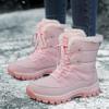 Women's High-Top Lace-Up Winter Snow Boots - Plush, Warm, Wear-Resistant, Outdoor Sports, Large Size