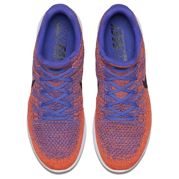 Nike LunarEpic Flyknit 2 Модные спортивные Нескользящие Износостойкие Низкие Повседневные Кроссовки для бега Мужские кроссовки Оранжевый Синий 863779-401