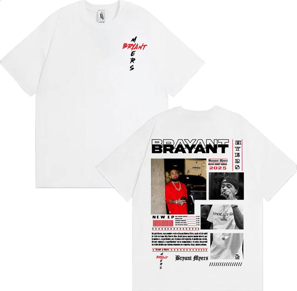 Rapper Bryant Myers Album Tour Merch Tee Shirt Mens Clothing Harajuku Streetwear Tshirt Comfort pure Cotton Hip Hop T Shirts