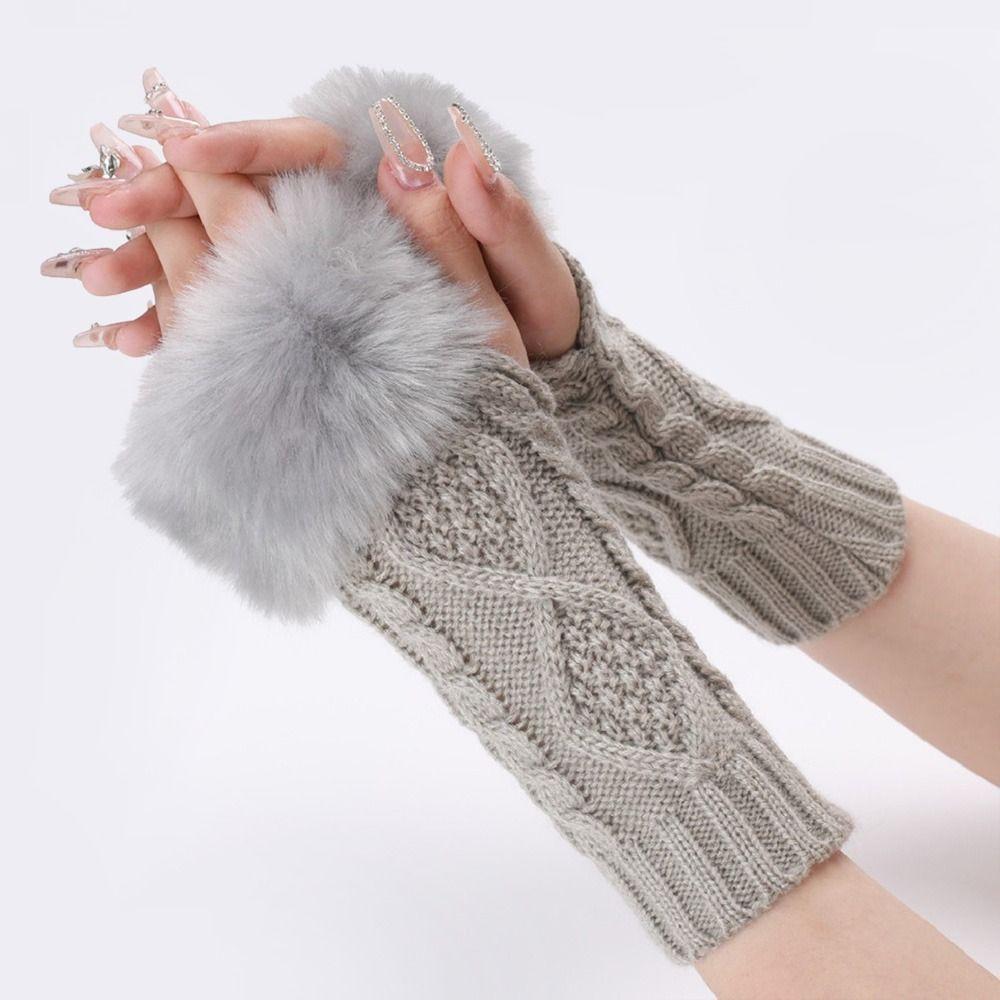 Зимние теплые рукавицы Twist, толстые теплые длинные варежки, перчатки без пальцев, женские перчатки, длинные вязаные перчатки