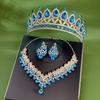 Новая Свадебная Корона Костюм-тройка Свадебная Корона Тиара Ожерелье Серьги Корейские Аксессуары для Свадебного Платья Супер Фея