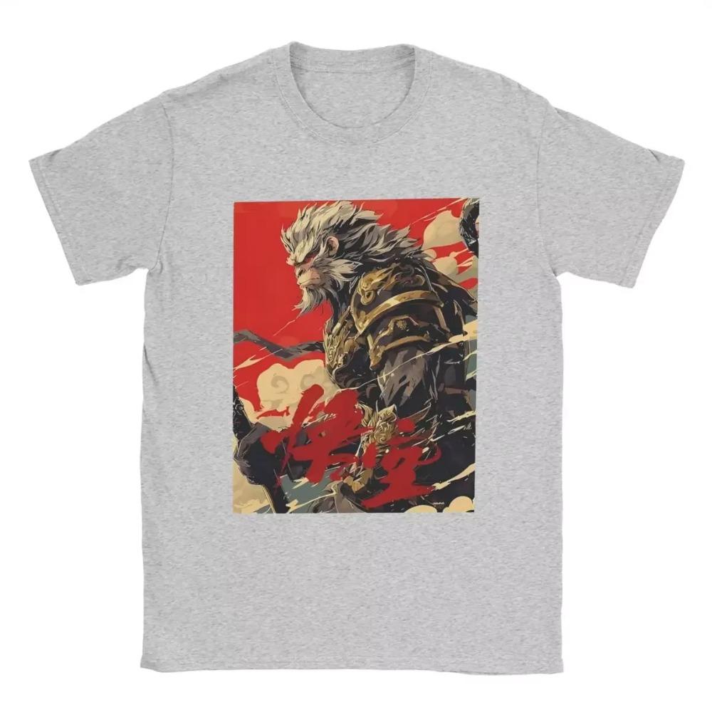 Черные футболки с изображением мифа Укуна и китайской игры «Король обезьян» для мужчин, футболки с коротким рукавом в стиле Харадзюку, повседневные топы 90-х 2000-х годов, одежда