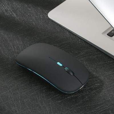 2.4G BT 5.0 Беспроводная тонкая перезаряжаемая мышь с меньшим уровнем шума, 3 регулируемых разрешения, 7 цветов, дышащий свет