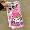 Чехол для iPhone 16 15 13 Plus Pro Max 7 14 Pro 5G Чехол для телефона Розовый Мультяшный Буква Милый Кот Силиконовый Для iPhone 16e Задние Крышки
