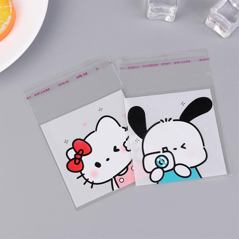 100 шт. Милые Hello Kitty Pochacco Прозрачный пакет с зип-локом Водонепроницаемые упаковочные пакеты Конфеты Печенье Самозапечатывающийся пакет Подарочный пакет