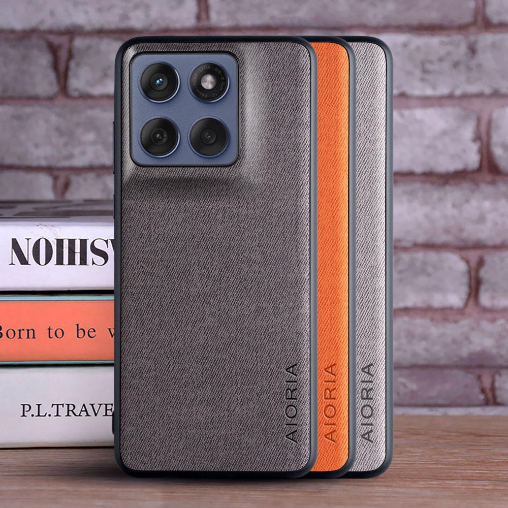 Чехол для MOTO Edge 60 Кожаный Мастер Жесткий Текстильный Кожаный Модный Чехол для Телефона Coqua для moto edge 60 Fusion Pro Чехол