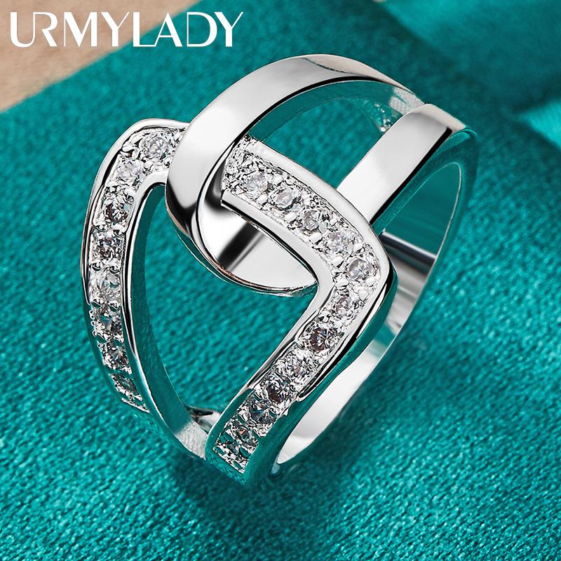 Кольцо из стерлингового серебра 925 пробы с инкрустацией цирконом 7, 8, 9, 10 для женщин и мужчин, модные свадебные, помолвочные, вечерние, очаровательные ювелирные изделия