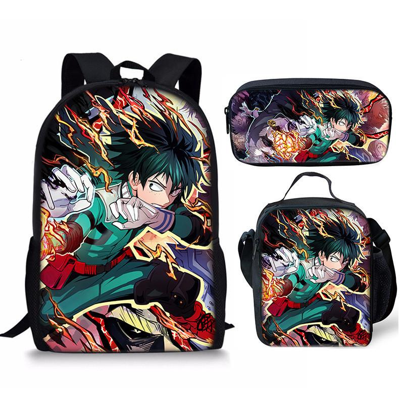 My Hero Academia Student Pack With Polyester Lining And Anime Cartoon Design For Teens