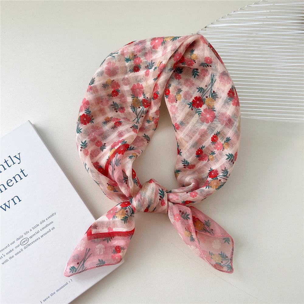 Маленький квадратный шарф из хлопка и льна, шелковый шарф, женский, весна и осень, новый стиль, художественный и универсальный, модный, темпераментный шарф-повязка на голову