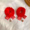 Bowknot Tassel Hairball New Year Hair Accessories Children's Headwear Plush Hair Rope Duckbill Clip
