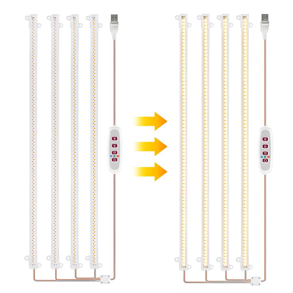 LED Plant Grow Light Strips 8W 168LED 4000K 169.2lm Bright Grow Lamp with 8H/12H/16H Timer 5