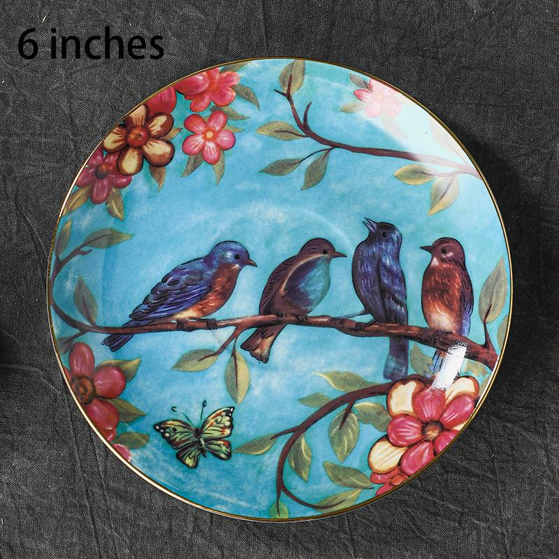 Европейская обеденная тарелка в стиле джунглей Керамическая тарелка Домашний обеденный стол Тарелки для стейков из говядины Блюда для закусок Блюдо для торта на завтрак