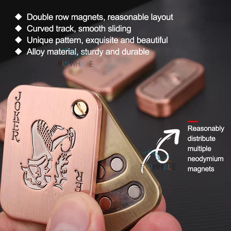 EDC Push Slider Metal Fidget Антистрессовые игрушки для взрослых Finger Spinner Poker Relief Anxiness Toy Портативные игры Pop Magnetic Slider
