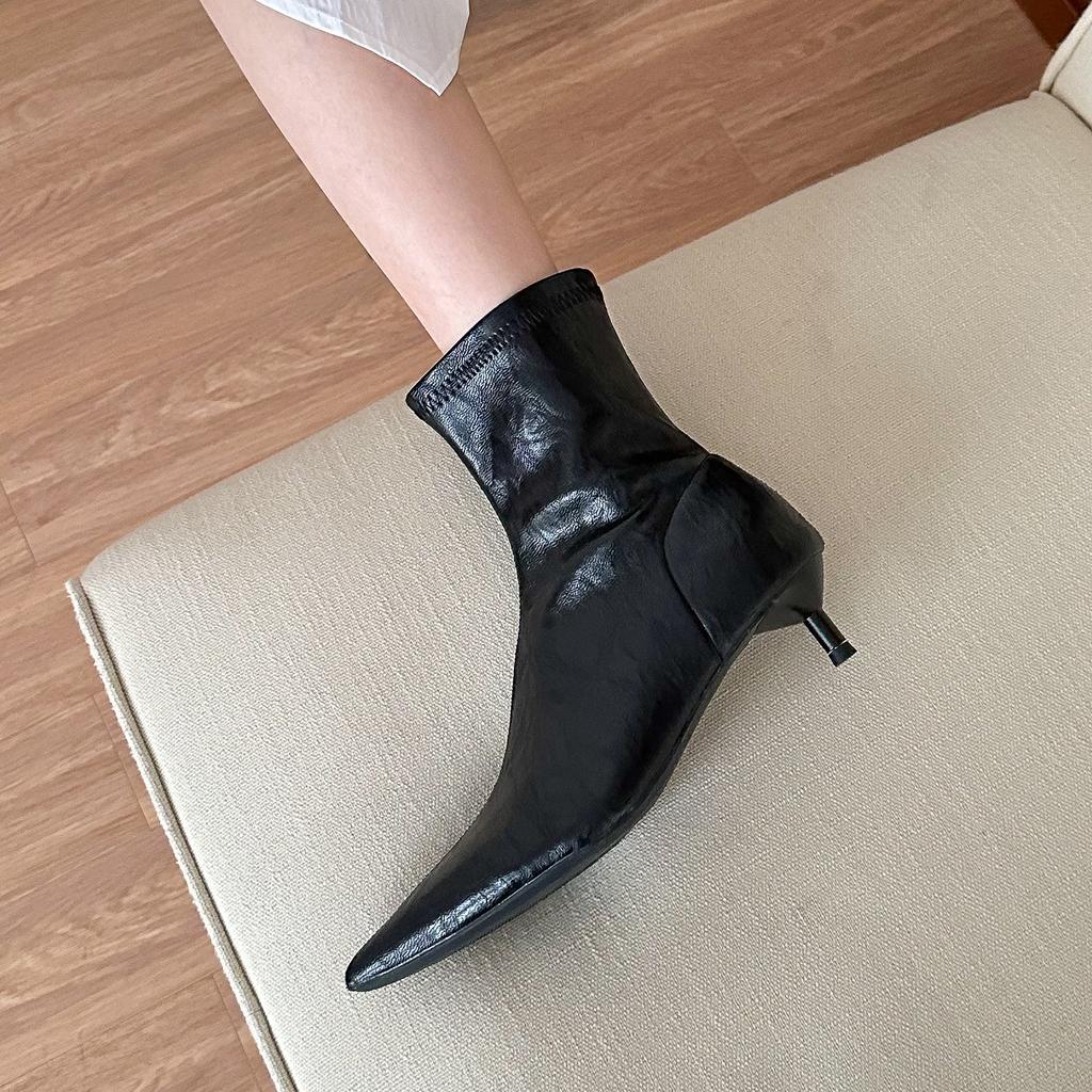 Удобный и простой в носке! Ретро коричневые мягкие кожаные кошачьи и короткие ботинки женские новые осенние ботинки на низком каблуке