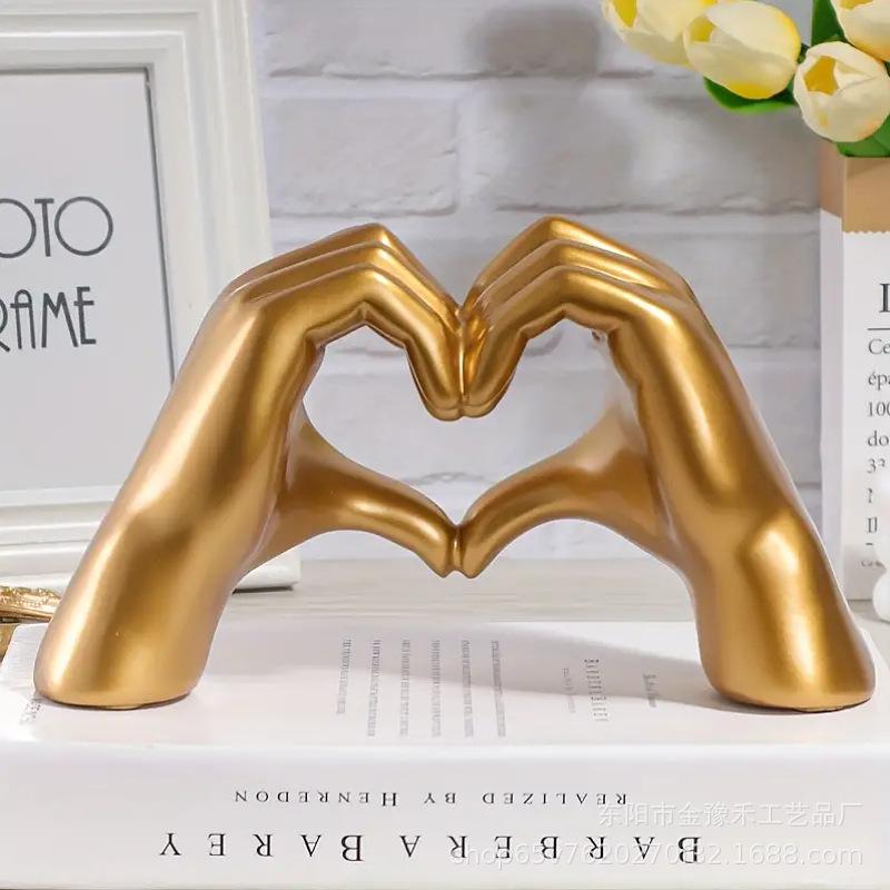 1шт Двуручный любовный орнамент из смолы ручной работы украшение для дома подарок спальня настольное украшение чем сердце жест