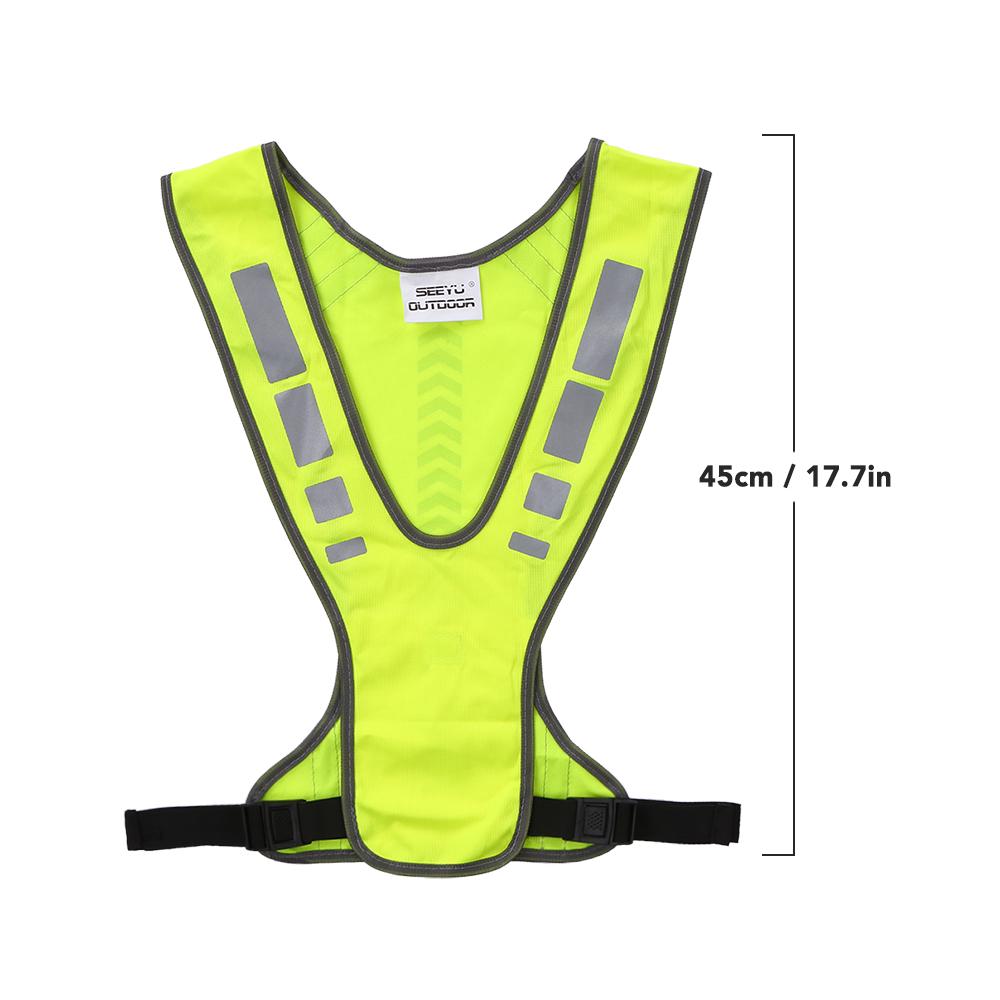 High Visibility Safety Vest Outdoor Sports Running Cycle Reflective Vest with Pocket