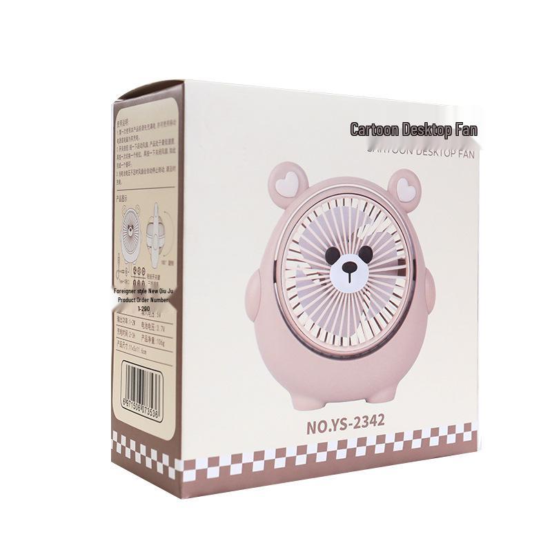 USB Rechargeable Puppy-Themed Fan, 3-Speed Adjustable, Ideal for Desktop and Bedside Use