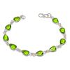 Натуральный перидот, ручная работа, браслет из стерлингового серебра 925 пробы 7-8" ASB-2956
