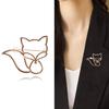 Elegant Clothing Jewelry Metal Hollow Fox Brooch Pin Badges Alloy Texture Suitable for Women Alloy Fashion Accessory