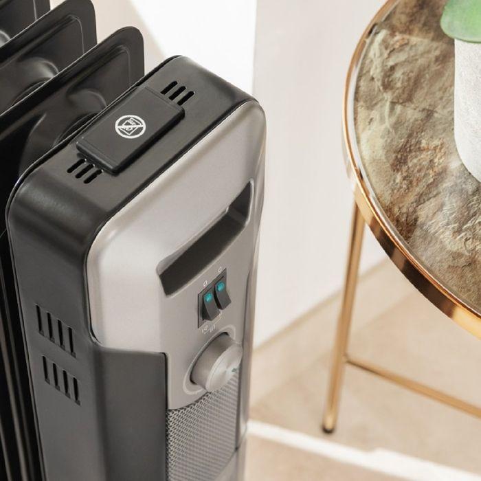 Cecotec radiateur électrique à huile readywarm 11000 space black 11 modules, faible consommation d'énergie, 2500 w, 3 niveaux