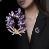 Women's Fashionable Purple Gold Flower Brooch