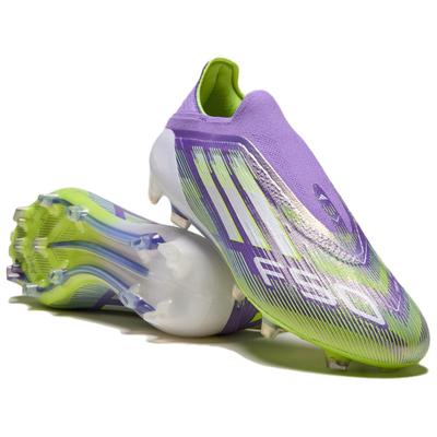 F50 ELITE FG Футбольные бутсы для натурального газона Устойчивые к истиранию Мужские Фиолетово-зеленые JH7628