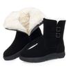 Women's Winter Genuine Leather Ankle Boots, Non-Slip Flat Sole with Thick Velvet Wool and Fur Lining.