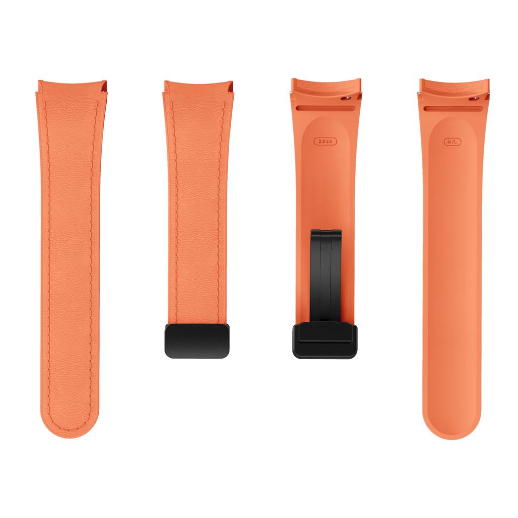 For Samsung Watch FE 40mm/Watch4 Classic Active/Watch 5/Watch6 Classic Silicone+Leather Band Smartwatch Strap