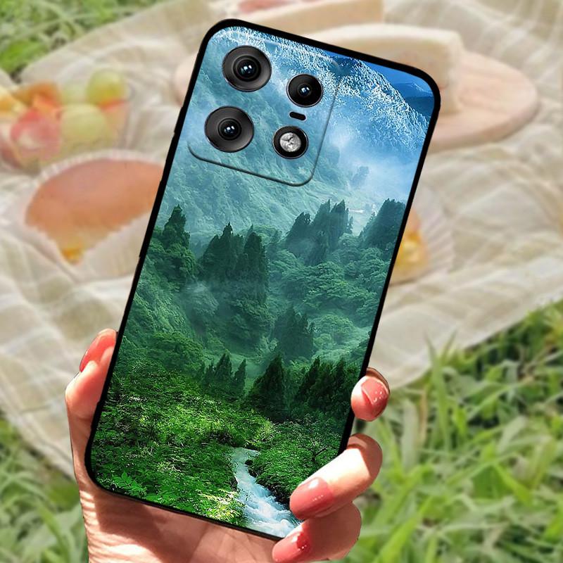 Чехол для Motorola Edge 50 Pro Модный Мраморный Силиконовый Черный Мягкий Бампер для Телефона Moto Edge 50 Pro Мультяшные ТПУ Оболочки