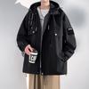 Work Jacket Men's New Spring and Autumn Trendy Handsome Versatile Loose Ins Hong Kong Style Large Size Hooded Jacket
