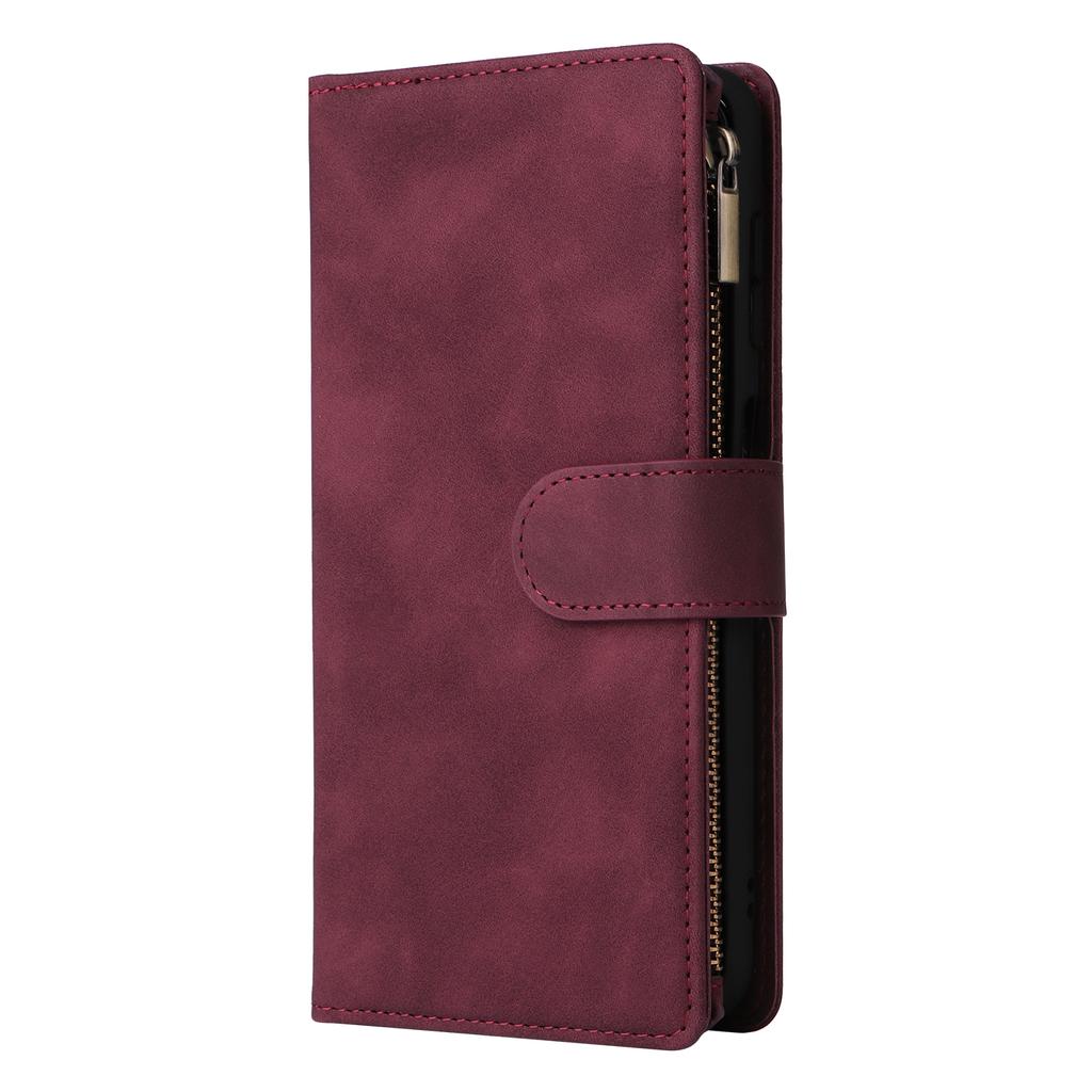 Чехол-кошелек из кожи на молнии для Samsung Galaxy A35 5G с несколькими отделениями для карт