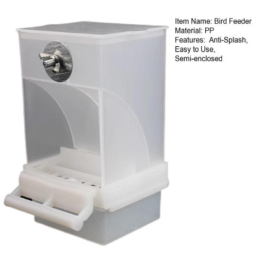 Удобная, просторная автоматическая кормушка с защитой от брызг, простая в использовании, для мелких птиц