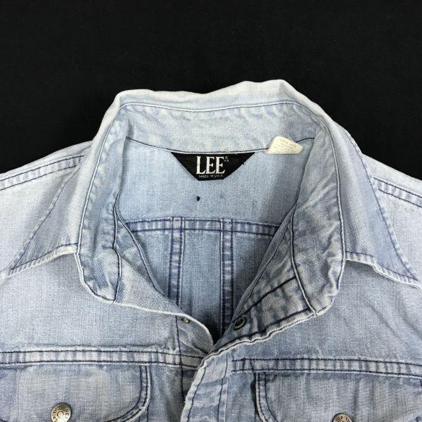 LEE 80s-90s Vintage Tag Made In USA Men’s L Chambray Shirt Soft Denim Jacket(USED)