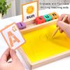 1 Set Kids Sand Tray Toy with Cards Pen Wooden Blocks Preschool Number Letter