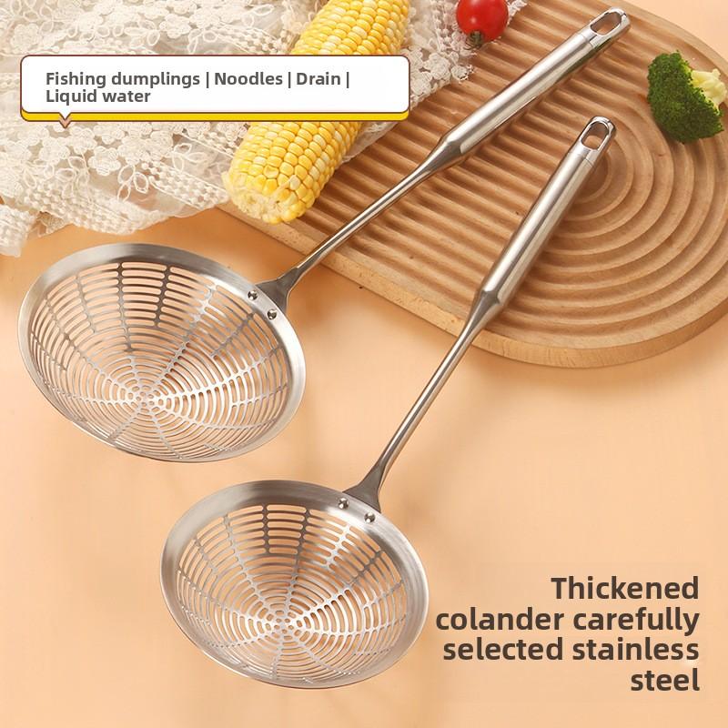 Бытовая большая пищевая жареная кухонная ложка с длинной ручкой для пельменей