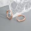 Exquisite Zircon Simple Earrings Inlaid with Diamond Four-leaf Clover Circle Rose Gold Earrings