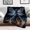 "Enchanted Fairy Violinist Wall Art Print"Blanket Flannel Throw Blanket for Sofa, Bed, Travel, Camping, Office, Couch, Chair, And Bed Gift f