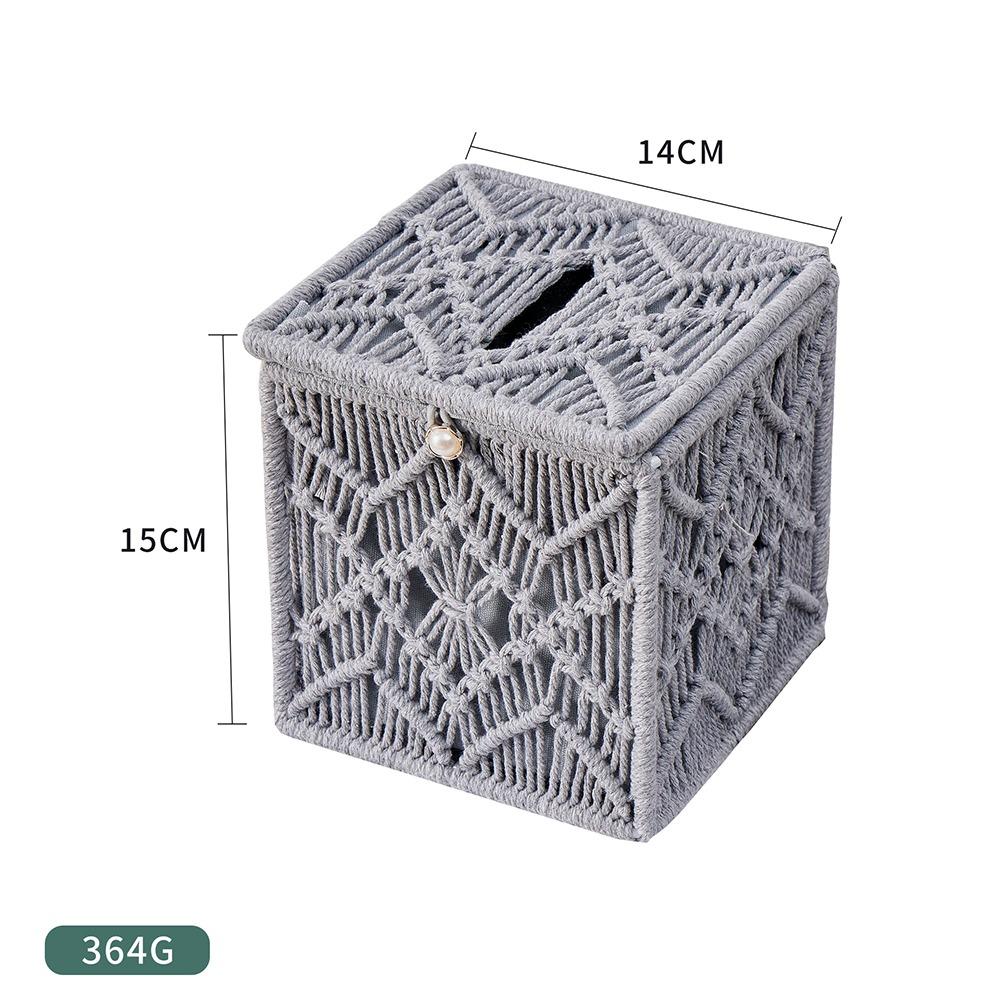 Cotton Tissue Box Cover Square Napkin Case Portable Tissues Holder Countertop Decor